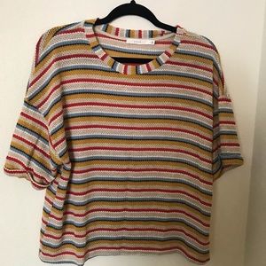 Drop shoulder 70’s inspired woven tee- Size S